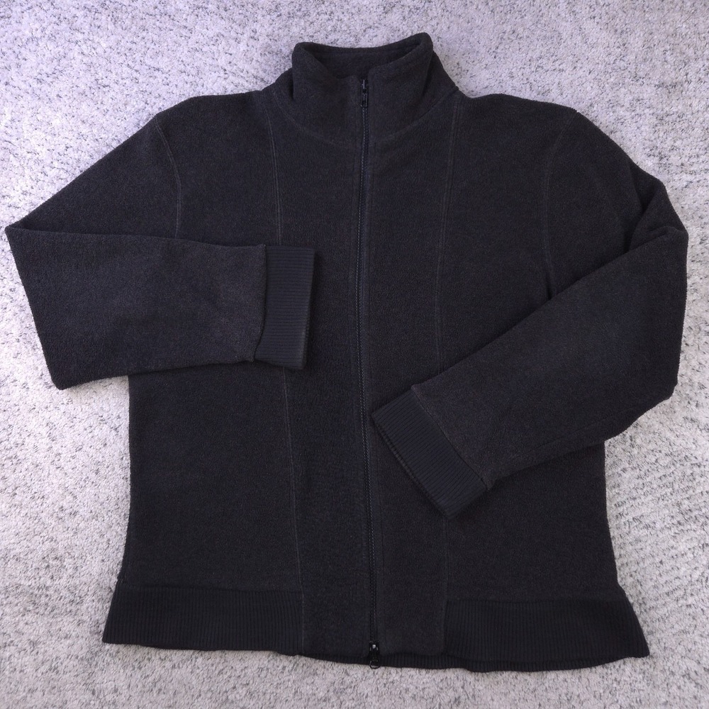 Vintage J Crew Jacket Mens Medium Fleece Wool Blend Full Zip Sweater Mock Neck
